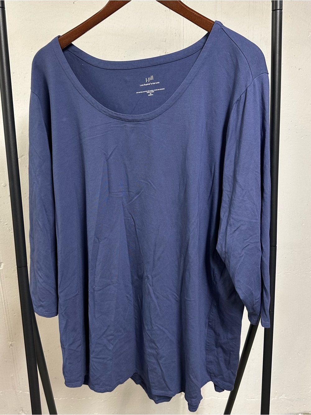 J. Jill Navy Blue Scoop Neck Long Sleeve Top